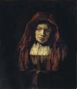 REMBRANDT Harmenszoon van Rijn Portrait of an Old Woman USA oil painting artist